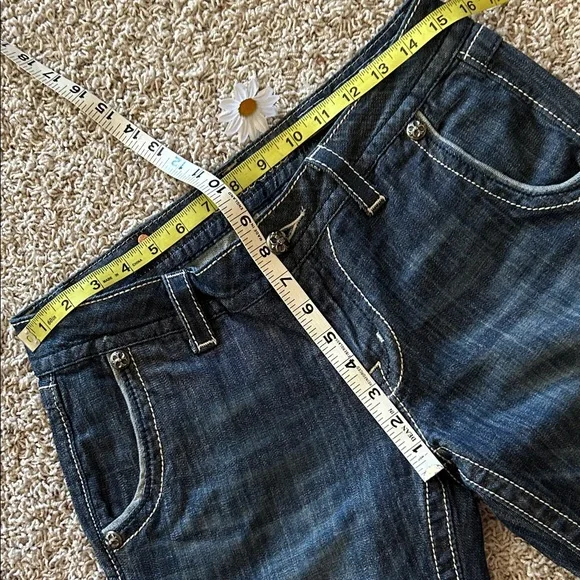 MISS ME⚜️Wide Leg Flare Dark Blue JEANS with Flap Pockets Size 30 - Picture 8 of 12